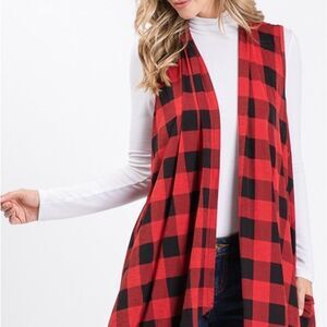 Heimish Plaid Vest RED NWOT